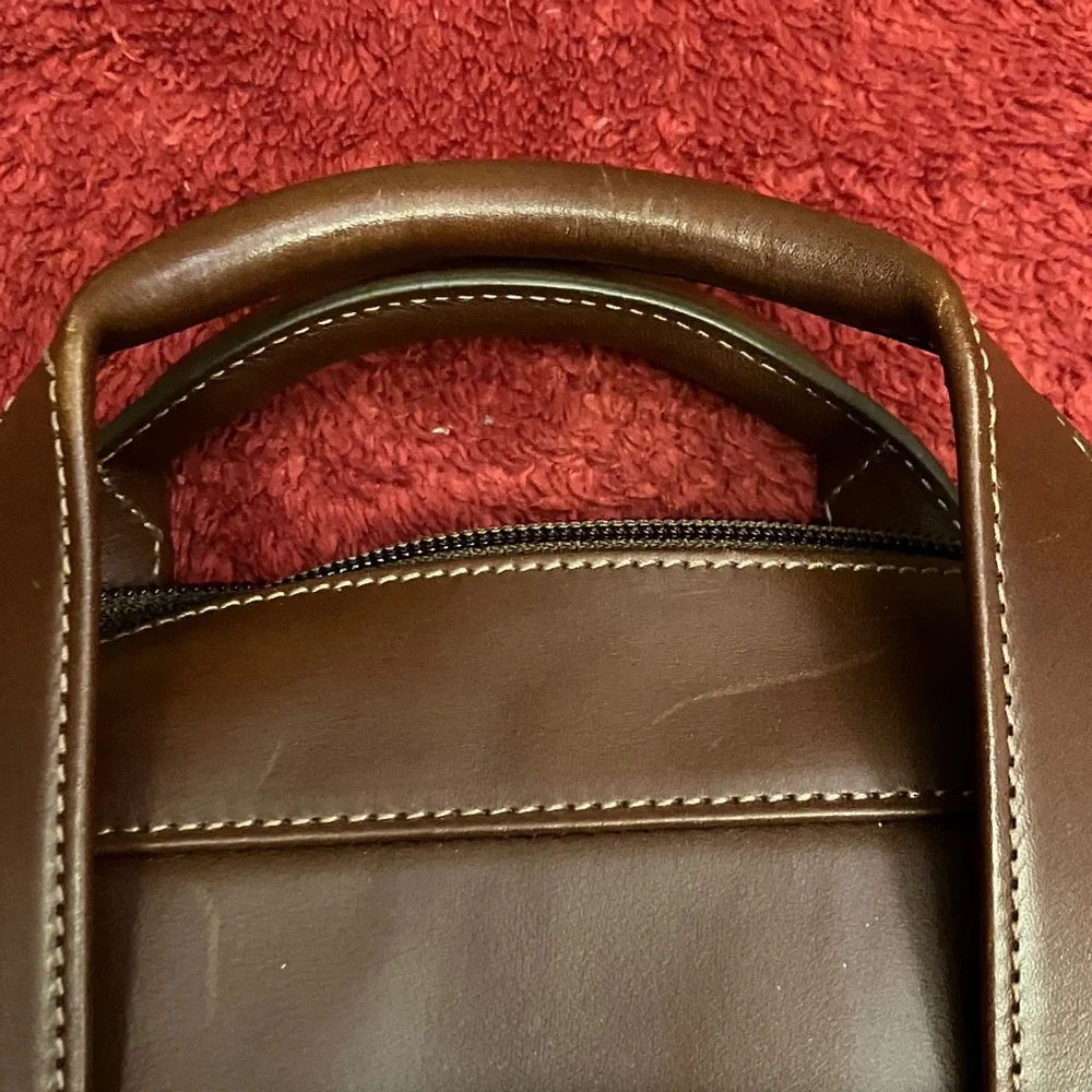 Alliance Collection Leather Briefcase/Attache w Shoulder Strap, Light Brown
